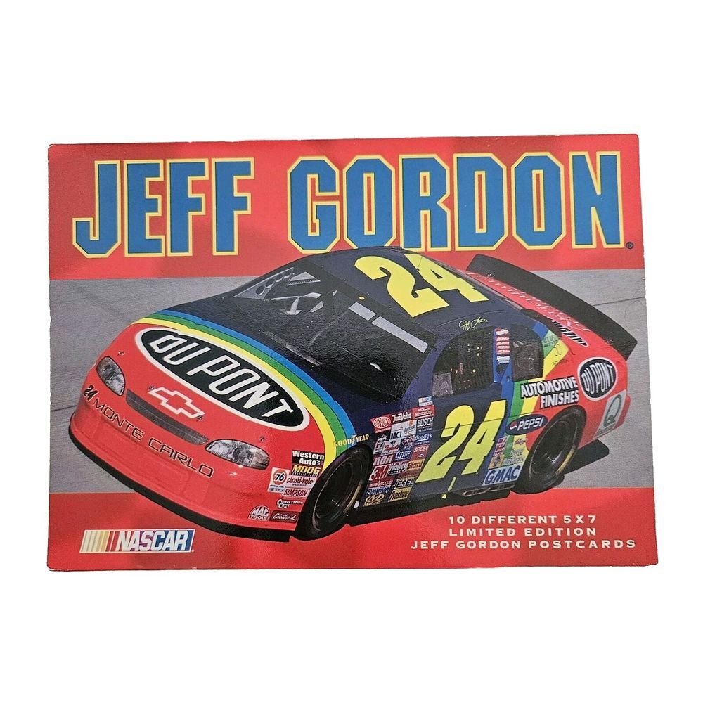 Jeff‎ Gordon NASCAR Postcards Two Folios Combined 16 Cards Duplicates
